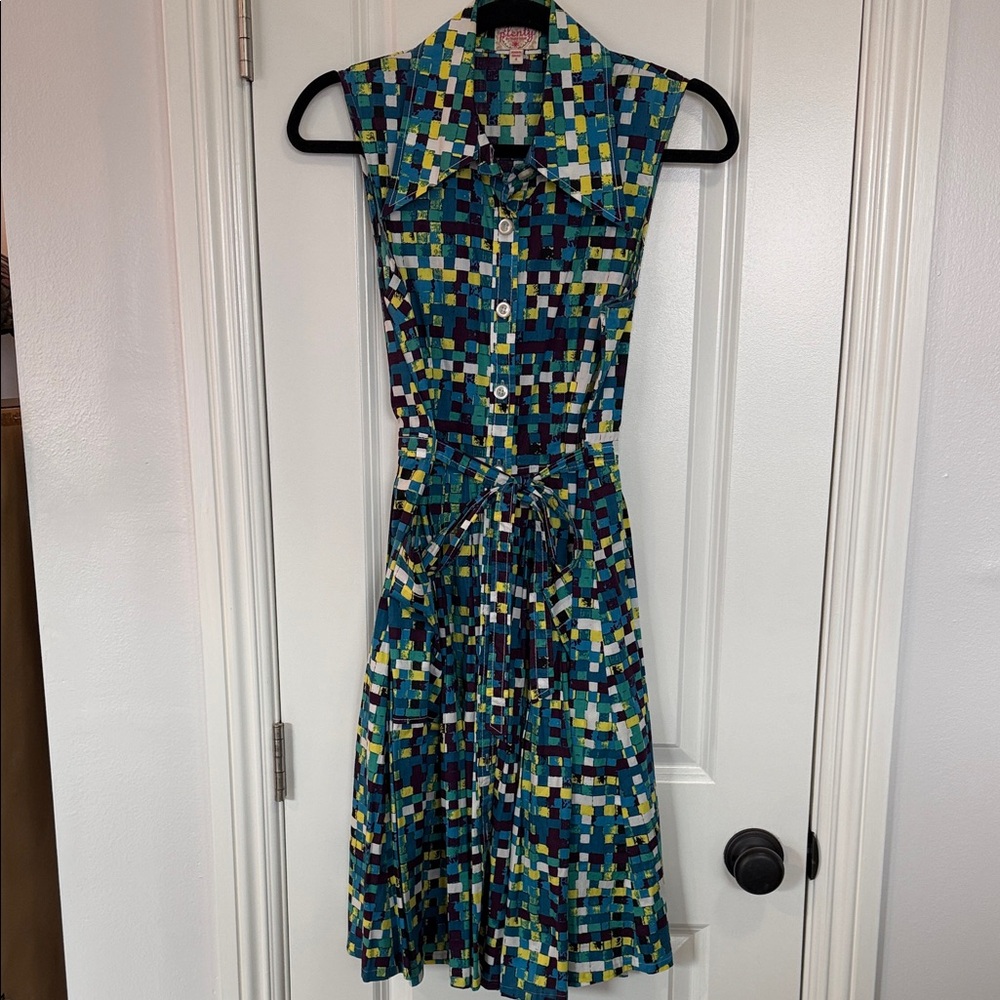 Tracy Reese Plenty Anthropologie sleeveless dress with a colorful patternSz 4